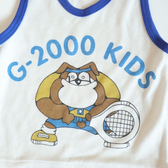 Vintage G-2000 KIDS Dog Tennis Print Tank Top / 3-4Y - Picture 2 of 7